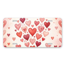 Valentine Hearts aluminum front license plate