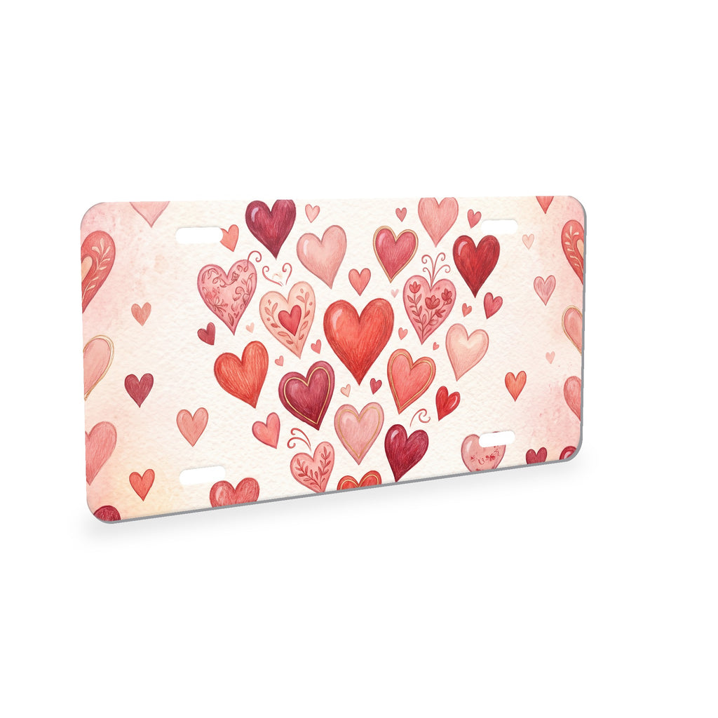 Valentine Hearts aluminum front license plate