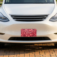 Love Script Hearts aluminum front license plate