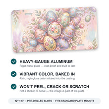 Easter Pastel Eggs aluminum front license plate