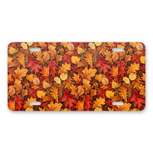 Autumn Leaves aluminum front license plate