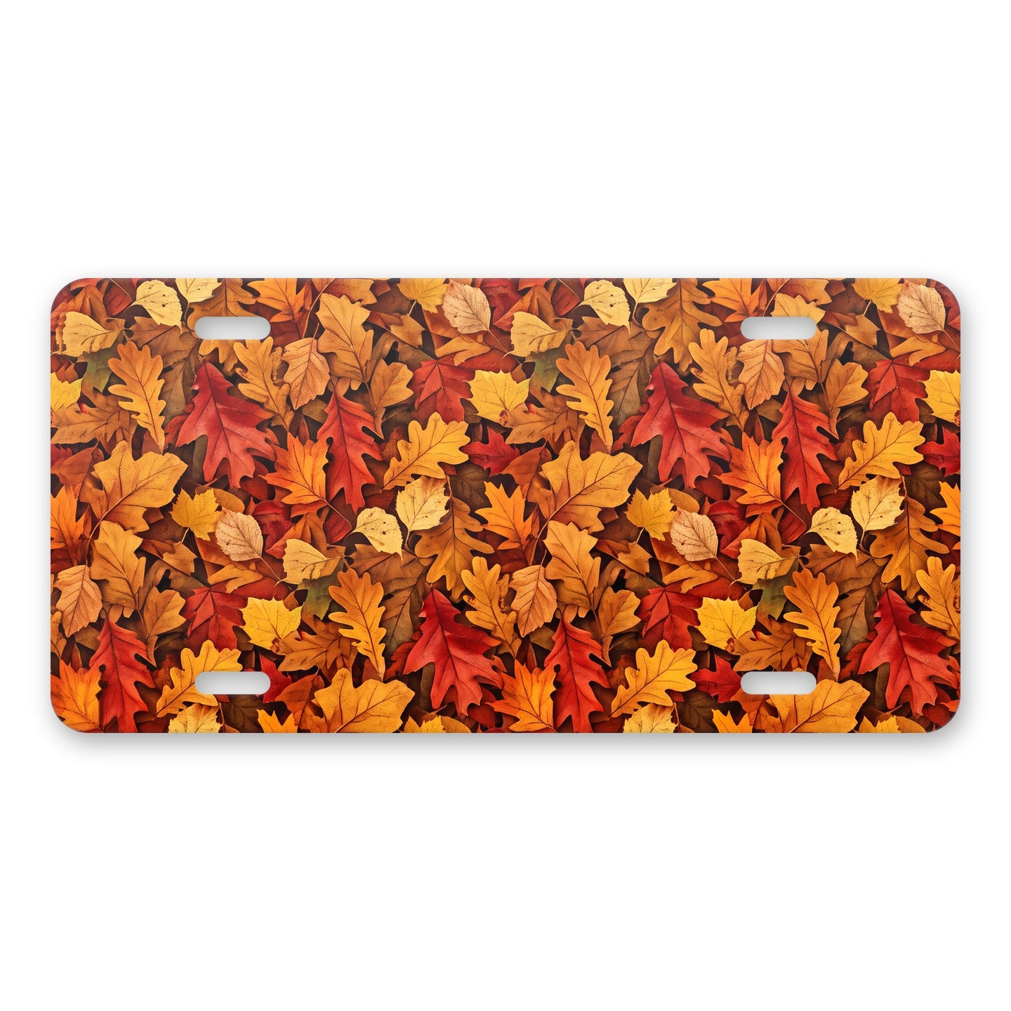 Autumn Leaves aluminum front license plate
