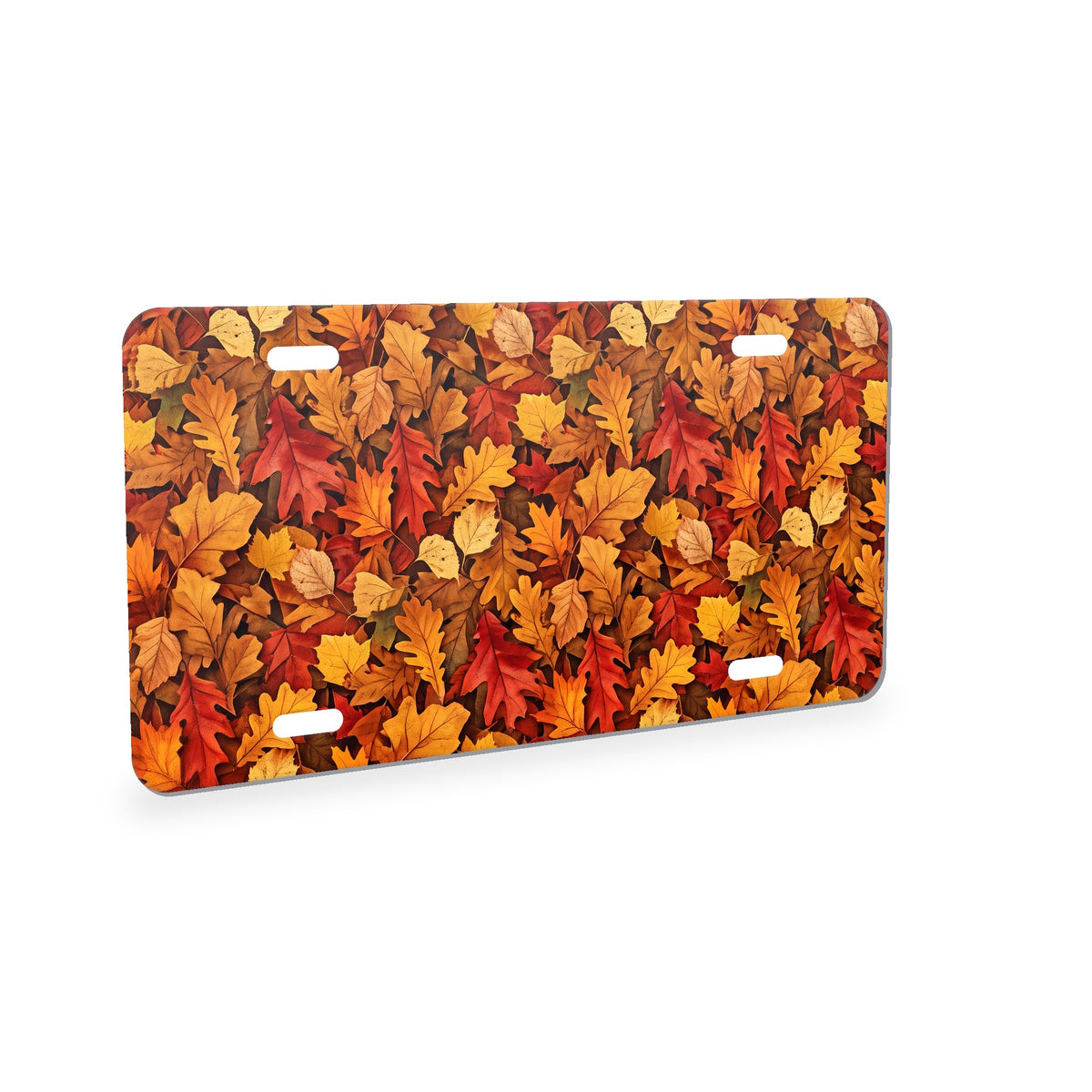 Autumn Leaves aluminum front license plate