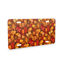 Autumn Leaves aluminum front license plate
