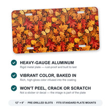 Autumn Leaves aluminum front license plate