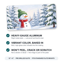 Snowman Winter aluminum front license plate