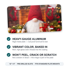 Holiday Gnome aluminum front license plate