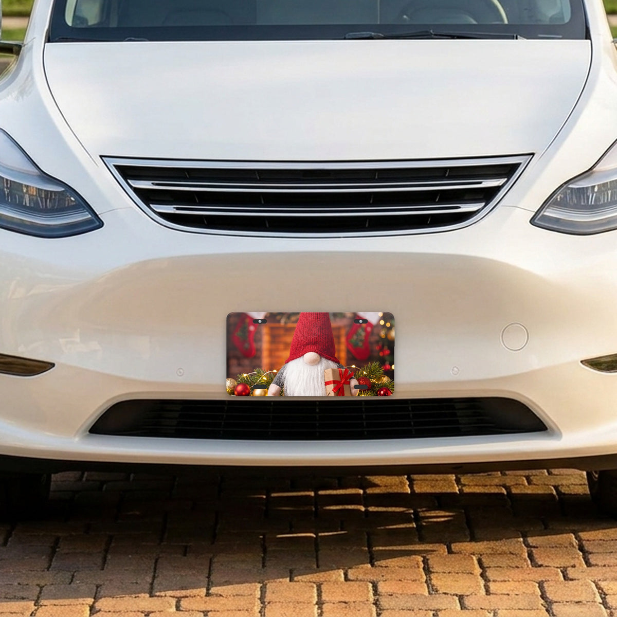 Holiday Gnome aluminum front license plate