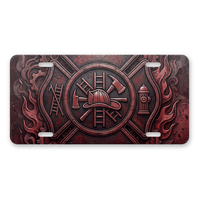 Firefighter Maltese aluminum front license plate