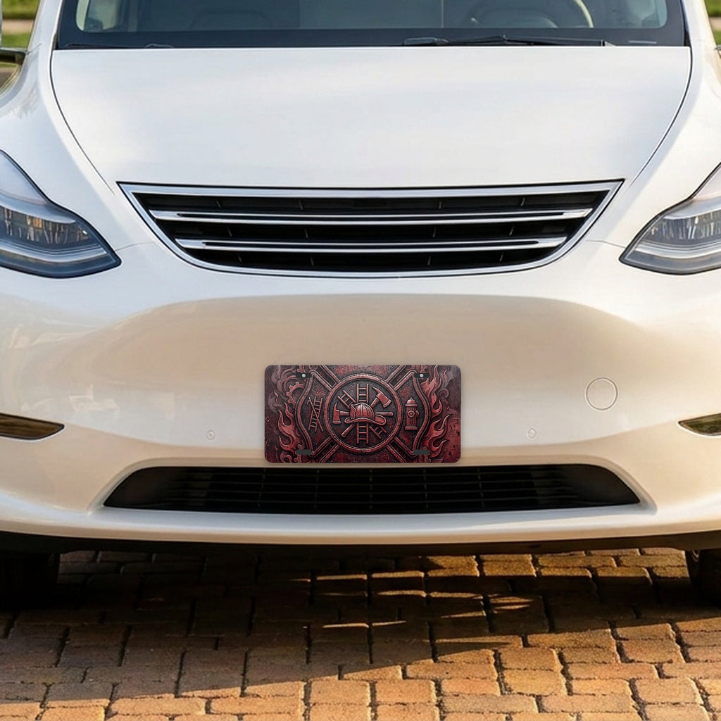 Firefighter Maltese aluminum front license plate