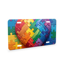 Autism Awareness Puzzle aluminum front license plate