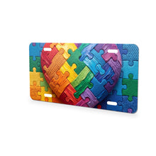 Autism Awareness Puzzle aluminum front license plate