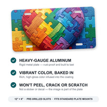 Autism Awareness Puzzle aluminum front license plate