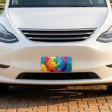 Autism Awareness Puzzle aluminum front license plate