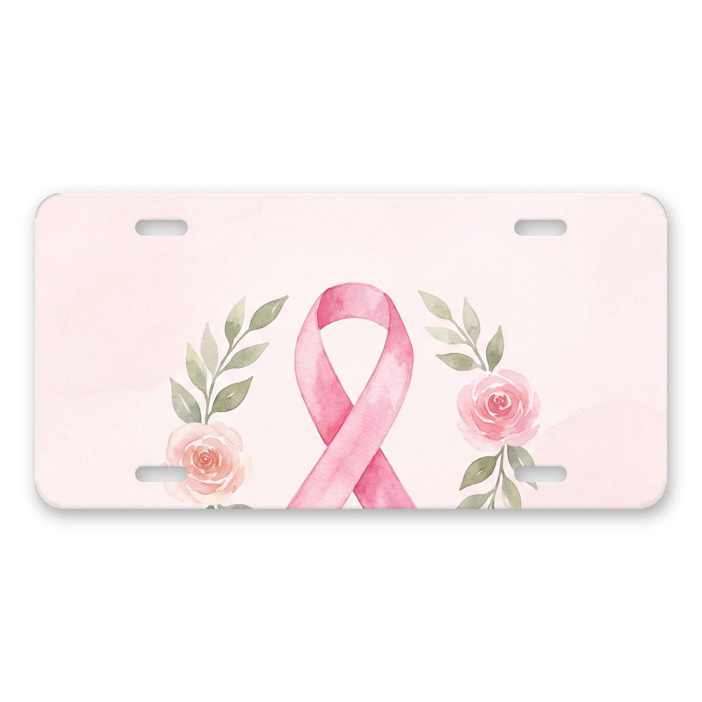 Breast Cancer Ribbon aluminum front license plate