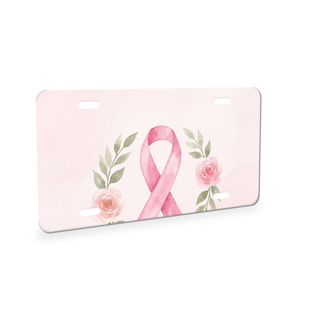 Breast Cancer Ribbon aluminum front license plate