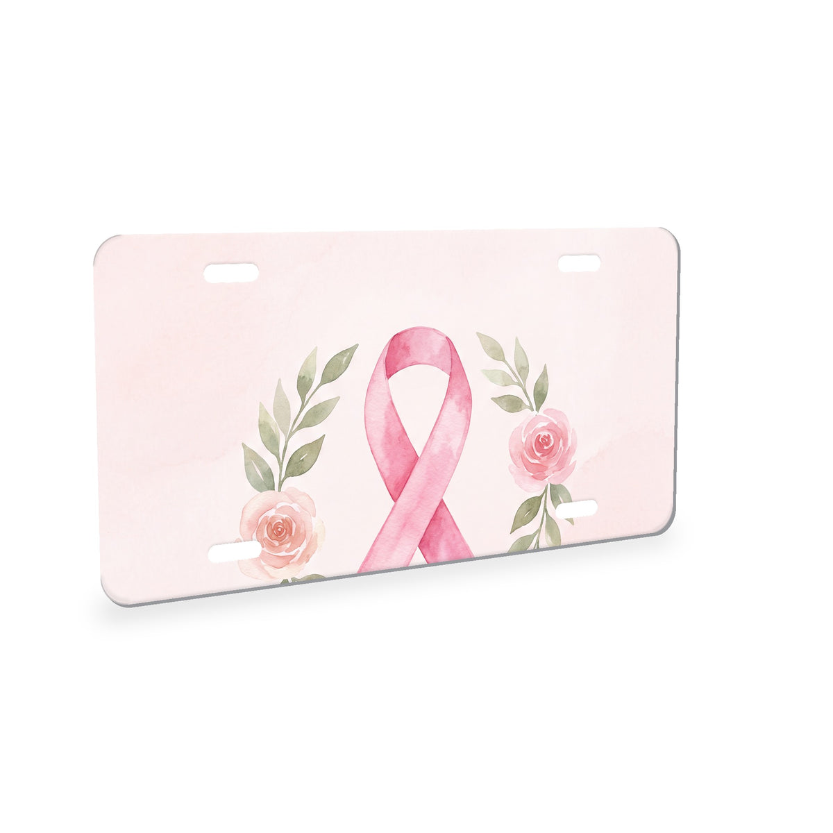 Breast Cancer Ribbon aluminum front license plate