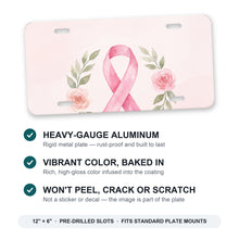 Breast Cancer Ribbon aluminum front license plate