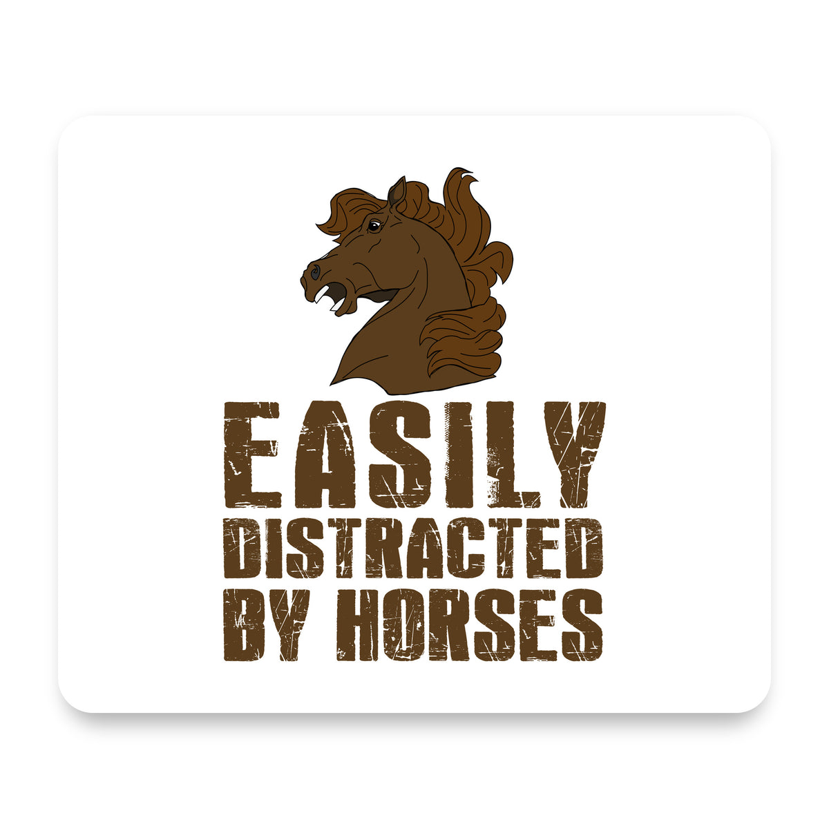 Easily Distracted By Horses mouse pad, front view