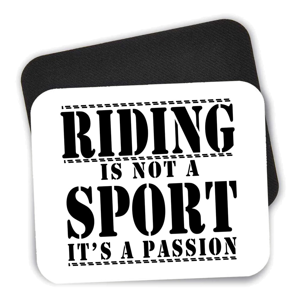 Riding is A Passion - horses mouse pad shown with its black non-slip rubber underside