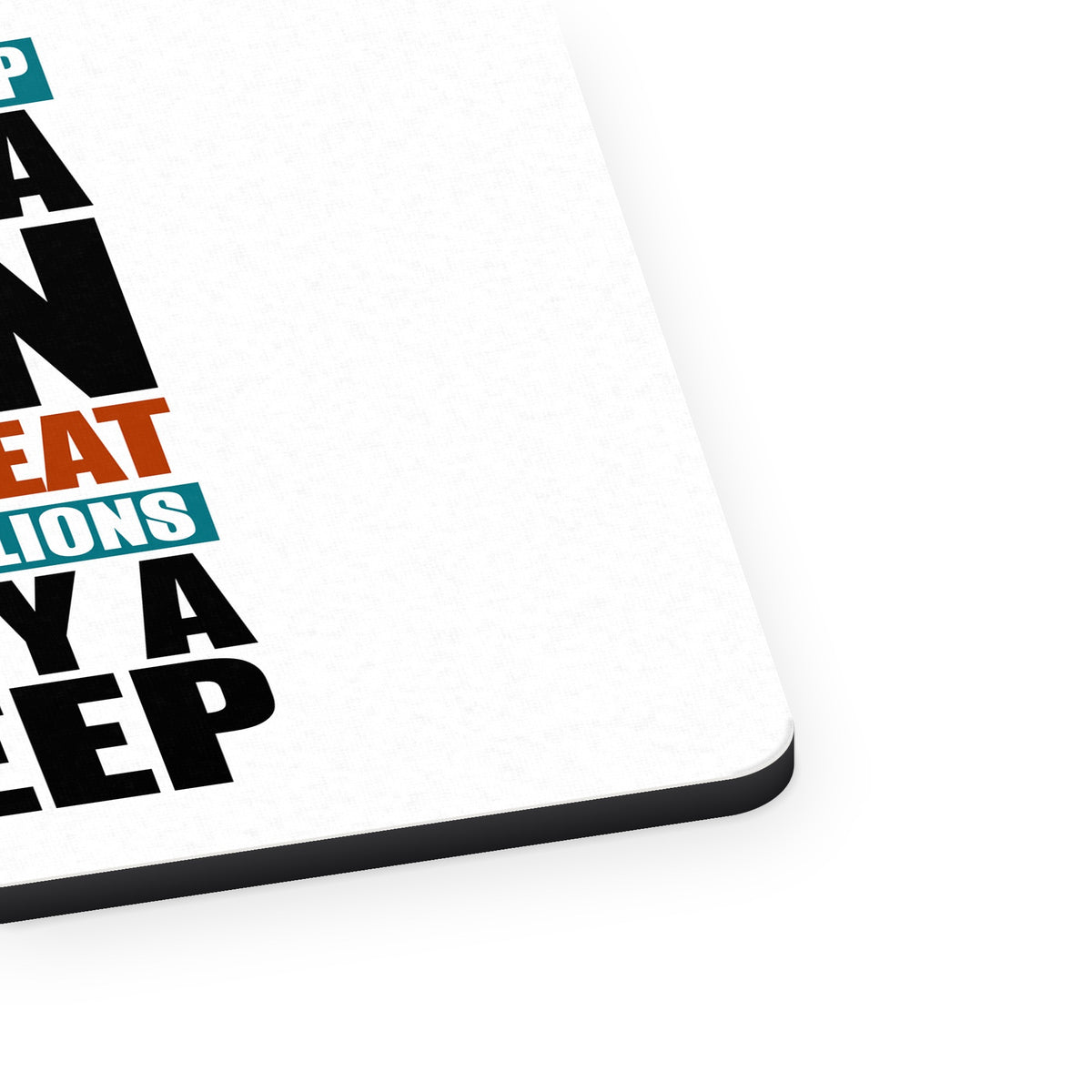 Sheep Led By Lion Defeat Lions Led By Sheep mouse pad, close-up of the fabric surface and rubber edge