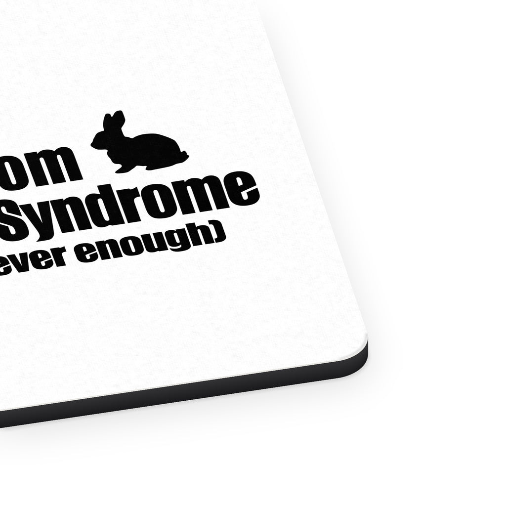 I Suffer From Multiple Rabbit Syndrome mouse pad, close-up of the fabric surface and rubber edge