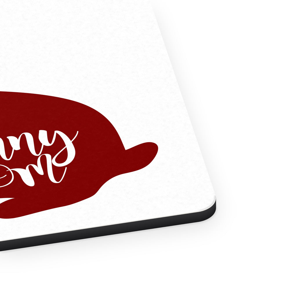 Proud Bunny Mom - Rabbit mouse pad, close-up of the fabric surface and rubber edge
