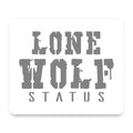 Lone Wolf Status mouse pad, front view