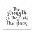 Strength of the Wofl is the Pack mouse pad, front view