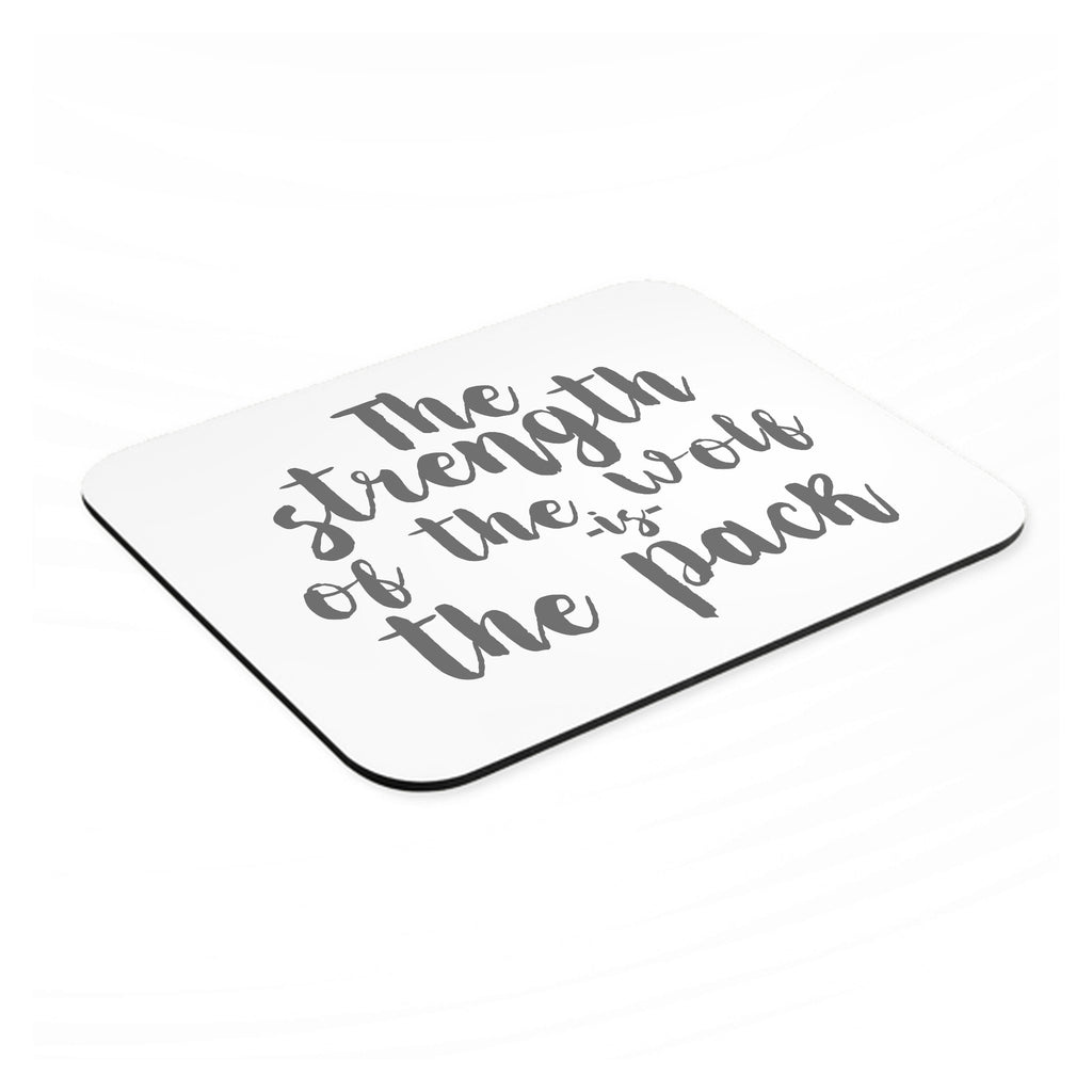 Strength of the Wofl is the Pack mouse pad, angled view showing the 1/4 inch thick base