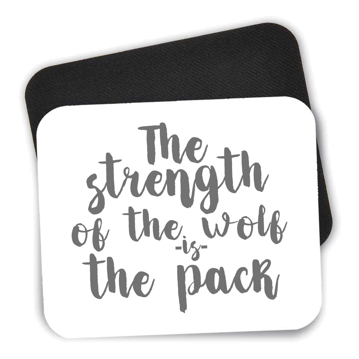Strength of the Wofl is the Pack mouse pad shown with its black non-slip rubber underside