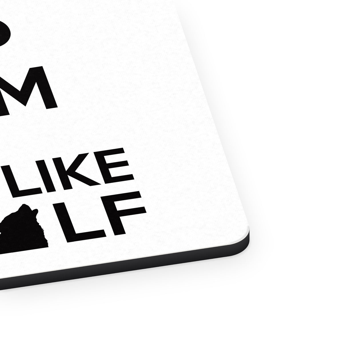 Keep Calm Howl Like a Wolf mouse pad, close-up of the fabric surface and rubber edge