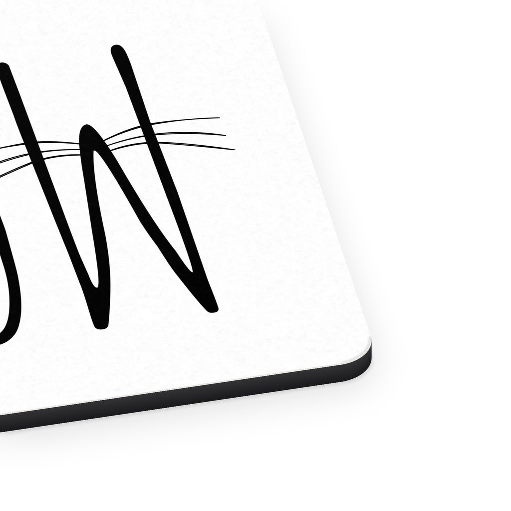 Meow - Cat Whiskers mouse pad, close-up of the fabric surface and rubber edge
