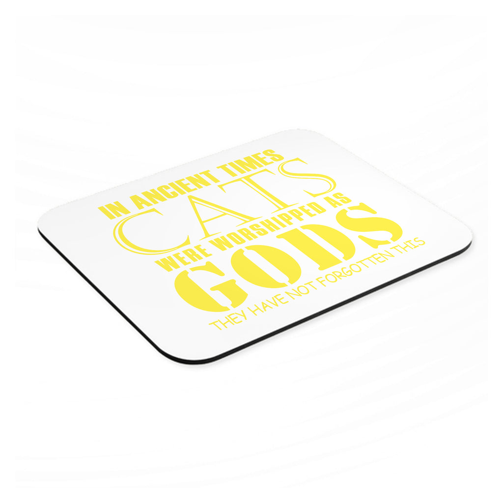 Ancient Times, Cats Worshipped As Gods mouse pad, angled view showing the 1/4 inch thick base