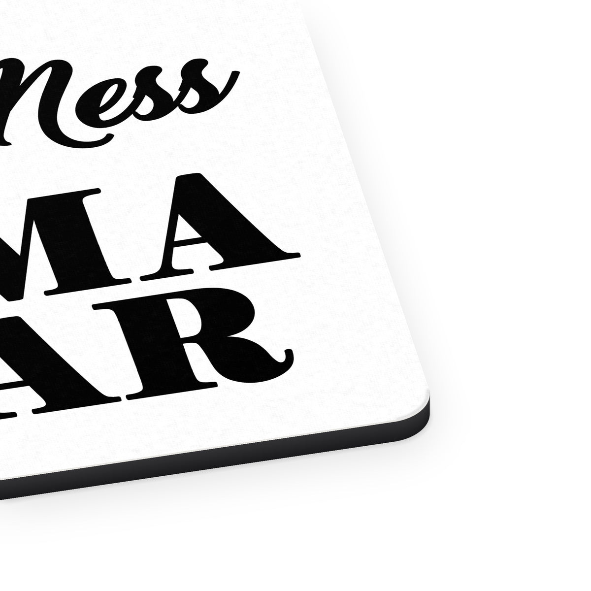 Don't Mess with MAMA BEAR mouse pad, close-up of the fabric surface and rubber edge