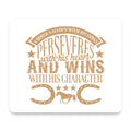 Horse Gallops, Perseveres, Wins mouse pad, front view