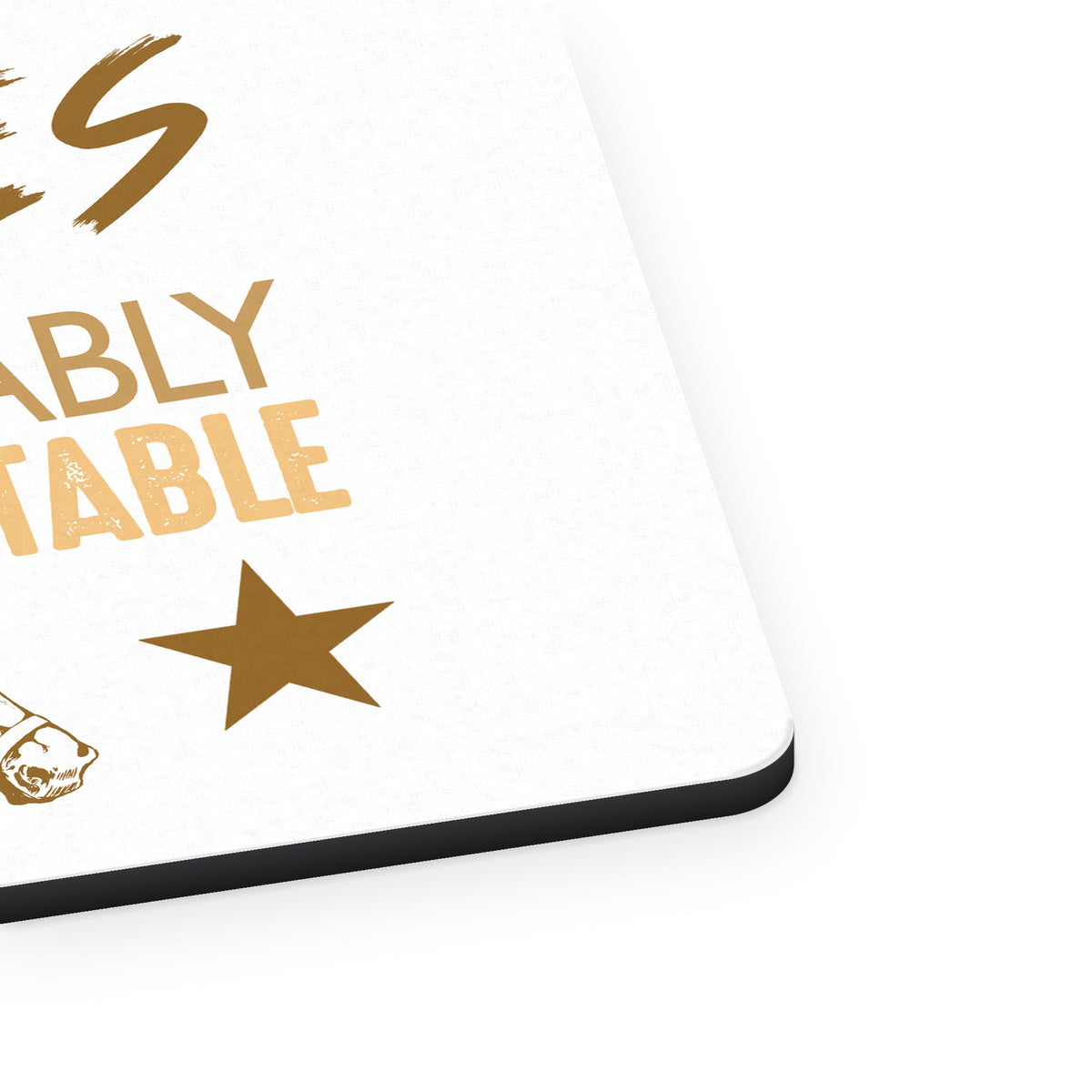 Horses are Predictably Unpredictable mouse pad, close-up of the fabric surface and rubber edge