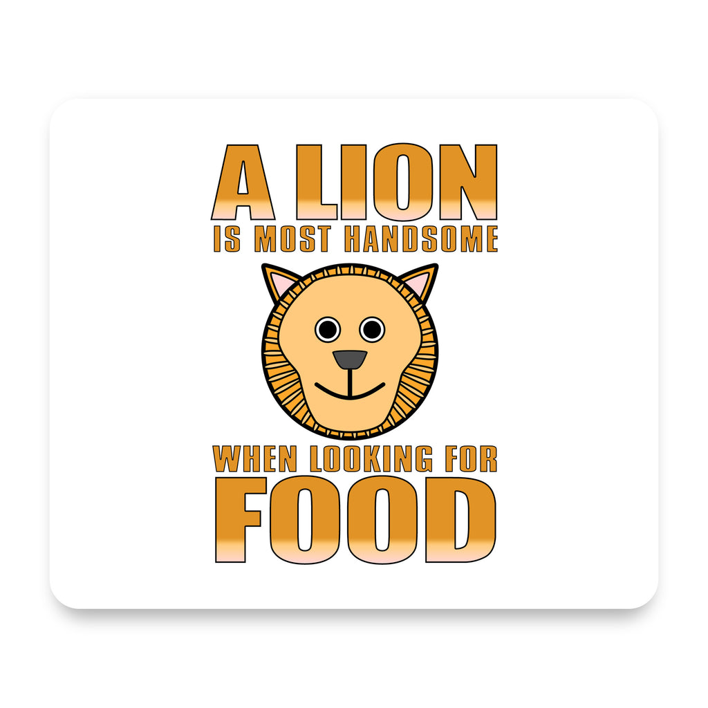 Lion is Most Handsome When Looking for Food mouse pad, front view