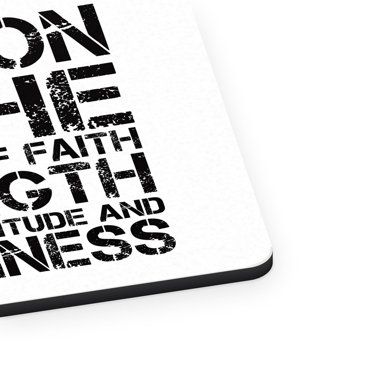 Lion - Strength Valor Fortitude Kingliness mouse pad, close-up of the fabric surface and rubber edge