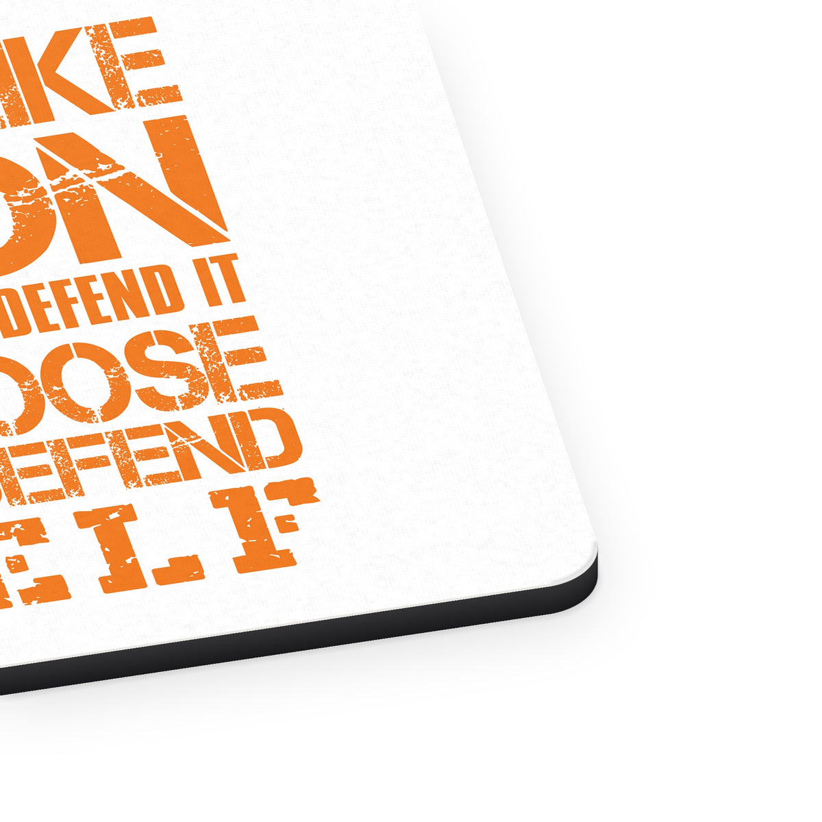 Truth is Like Lion - Don't Have to Defend mouse pad, close-up of the fabric surface and rubber edge