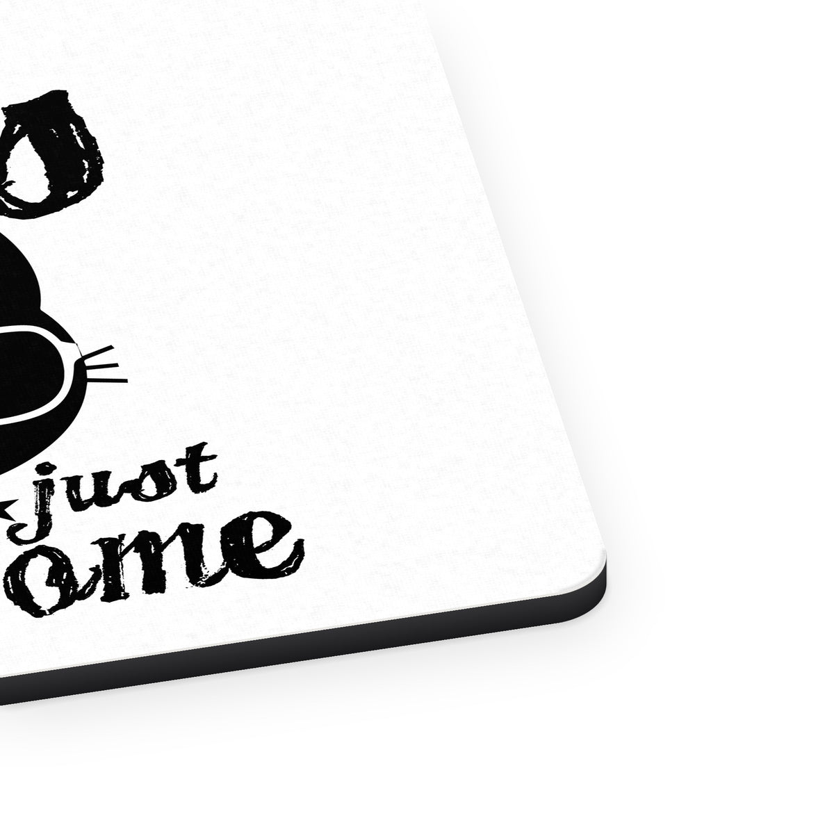 Cats Are Just Awesome mouse pad, close-up of the fabric surface and rubber edge