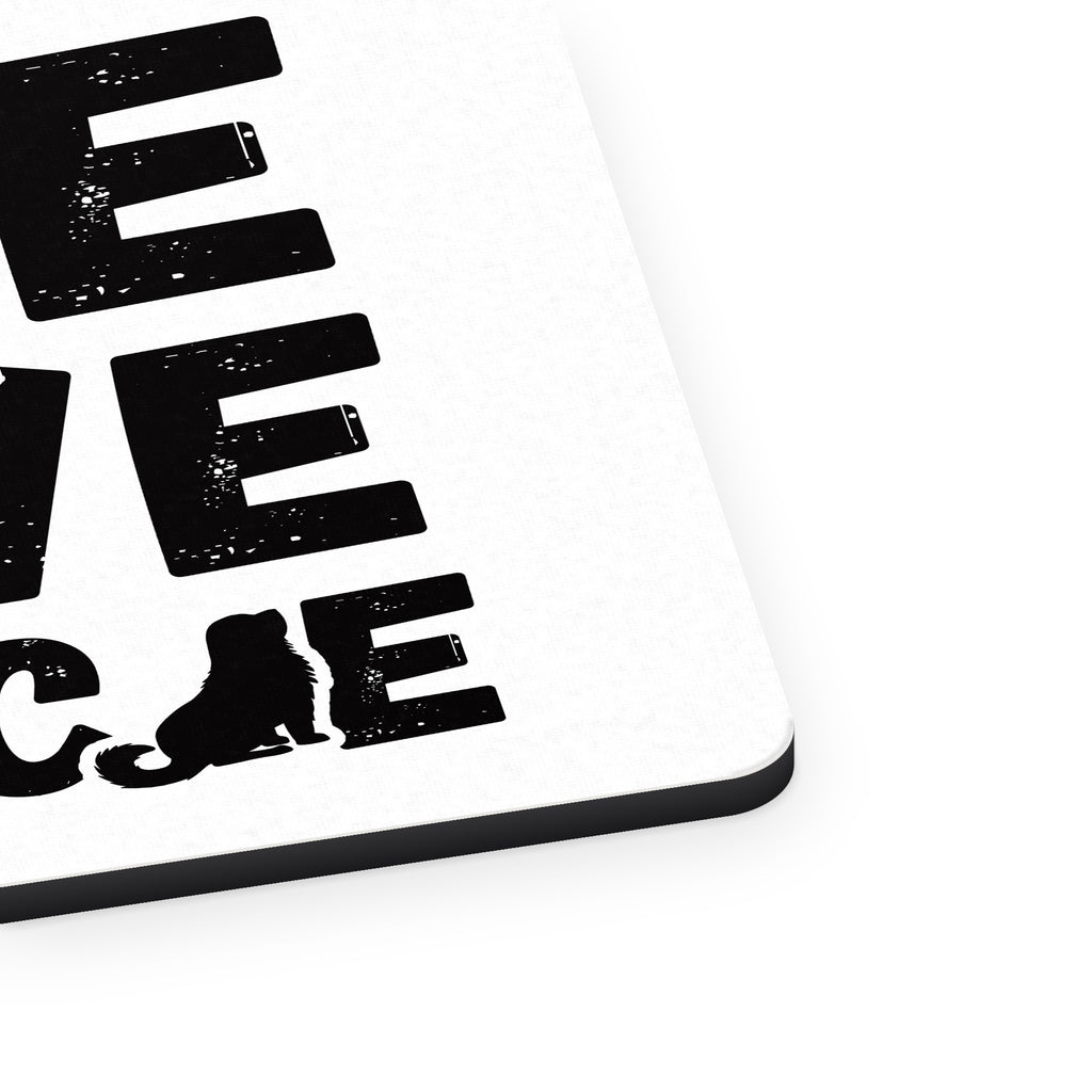 Live Love Rescue - Dog Paw mouse pad, close-up of the fabric surface and rubber edge