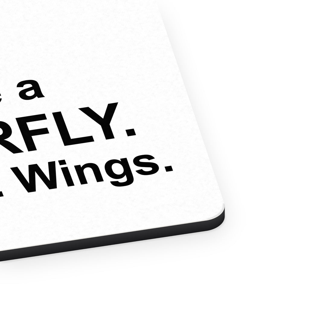 Maybe You Are a Butterfly mouse pad, close-up of the fabric surface and rubber edge