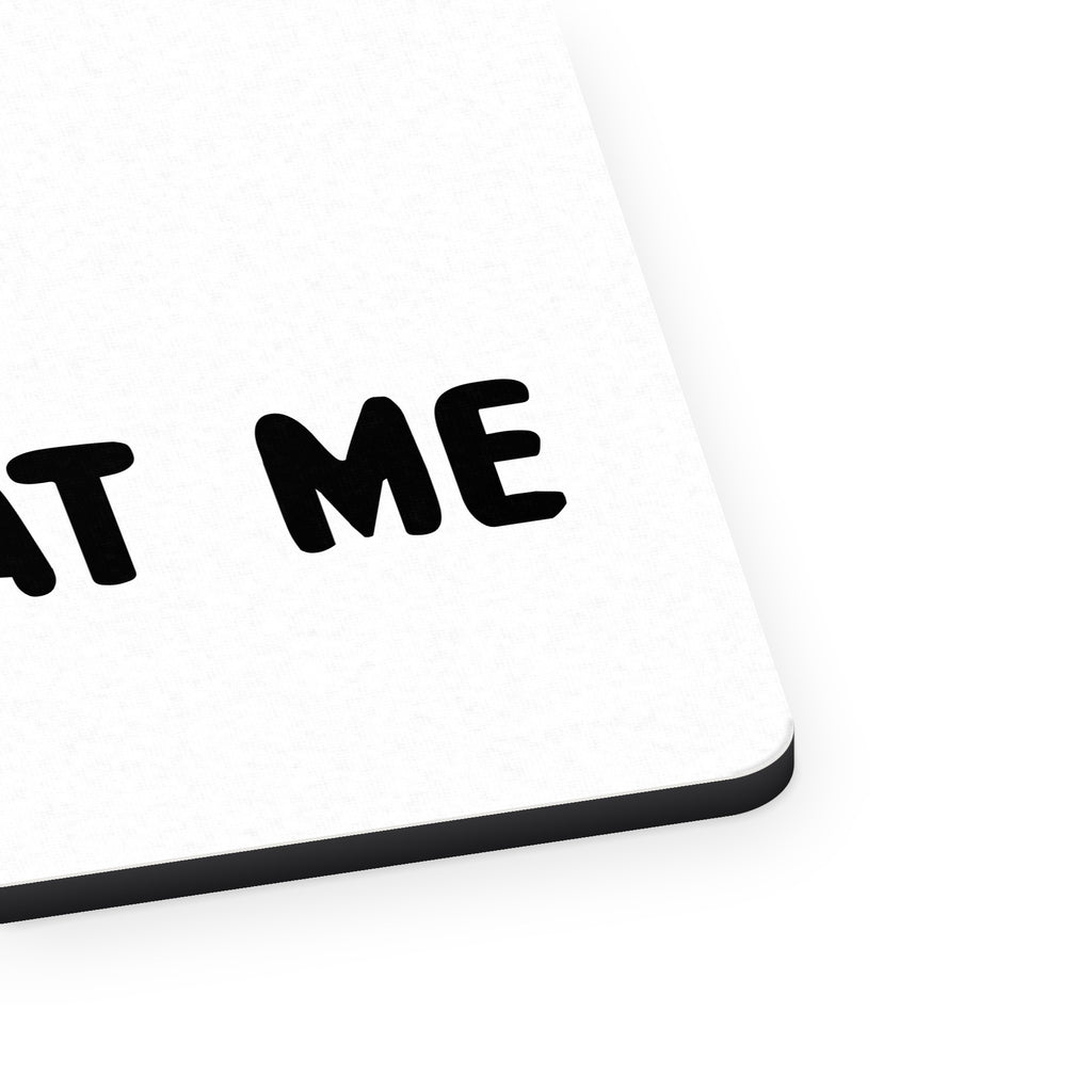 Tell Me It's Just a Dog - You're an Idiot mouse pad, close-up of the fabric surface and rubber edge