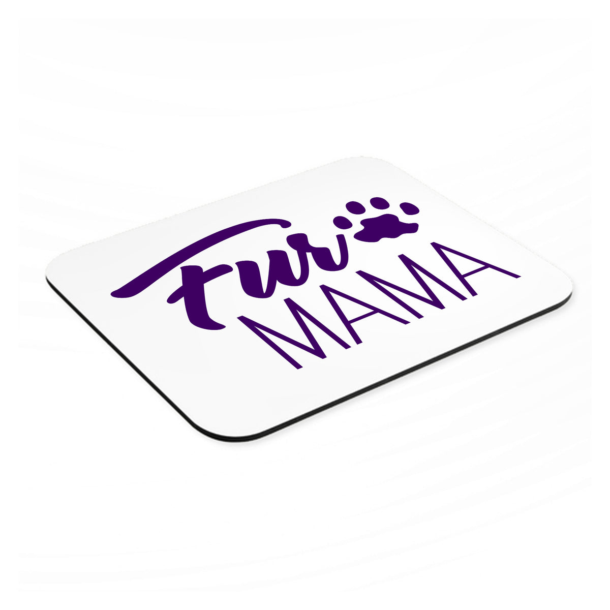 Fur Mama - Dog Paw mouse pad, angled view showing the 1/4 inch thick base