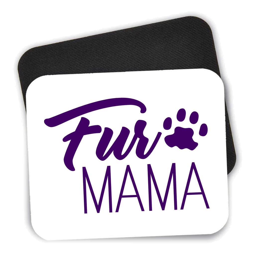 Fur Mama - Dog Paw mouse pad shown with its black non-slip rubber underside