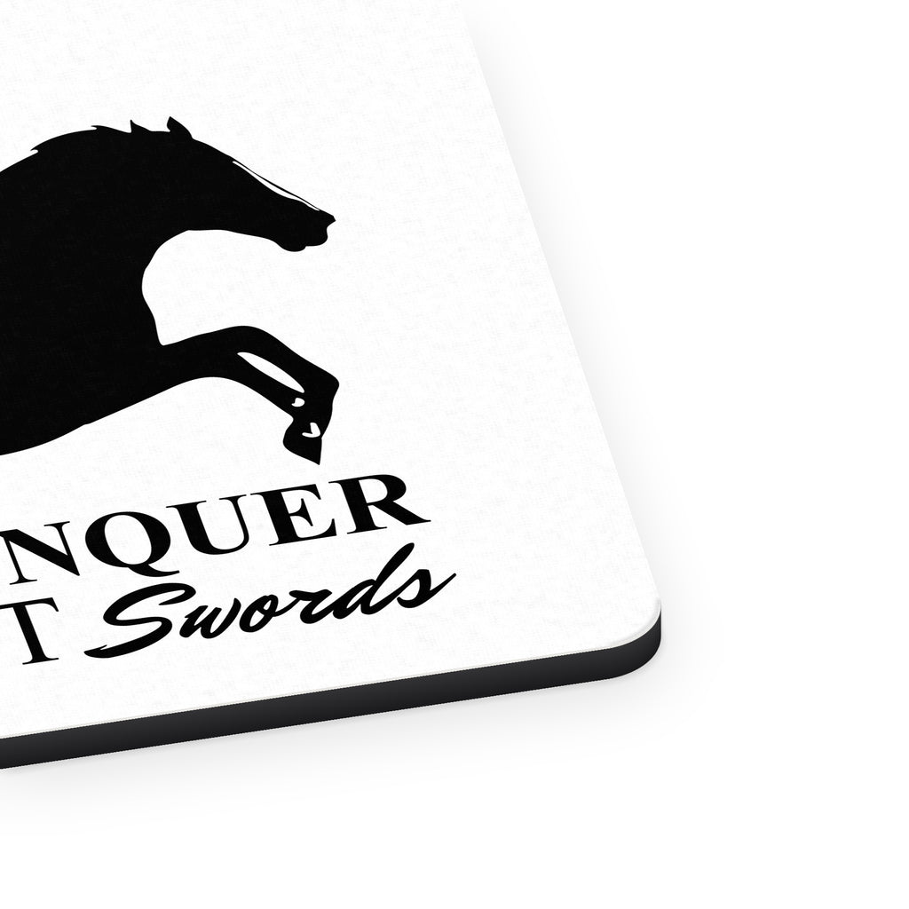 Horses Fly Without Wings mouse pad, close-up of the fabric surface and rubber edge