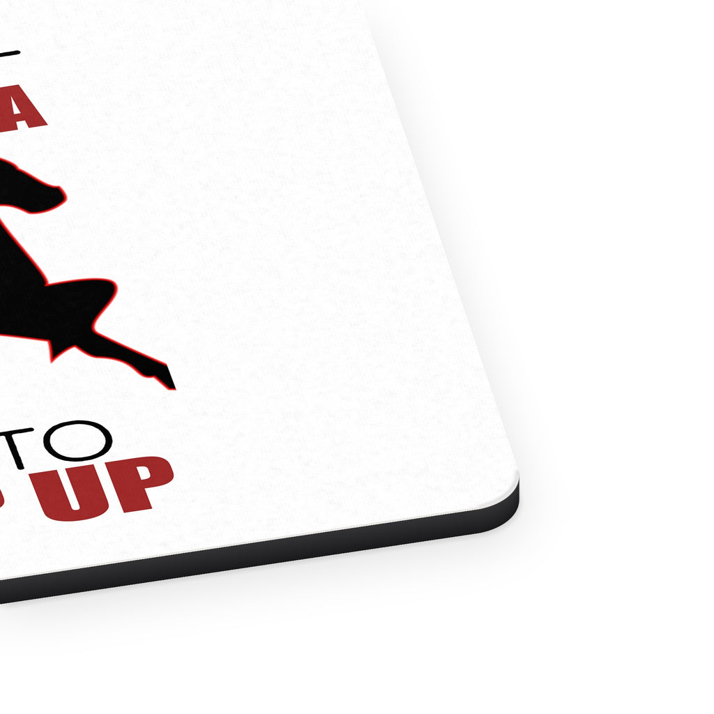 I Ride Like A Girl - Try To Keep Up - Horse mouse pad, close-up of the fabric surface and rubber edge