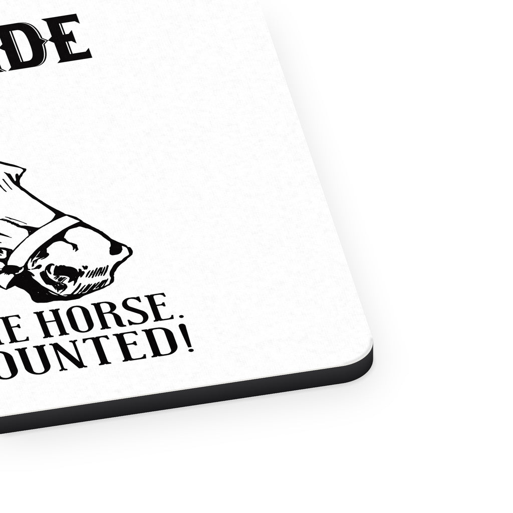 How To Ride a Horse - Stay Mounted mouse pad, close-up of the fabric surface and rubber edge