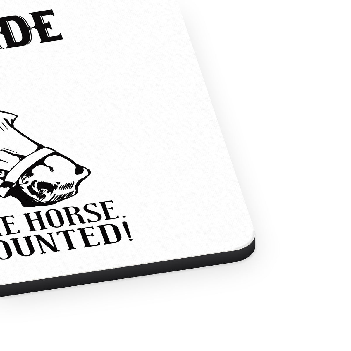 How To Ride a Horse - Stay Mounted mouse pad, close-up of the fabric surface and rubber edge